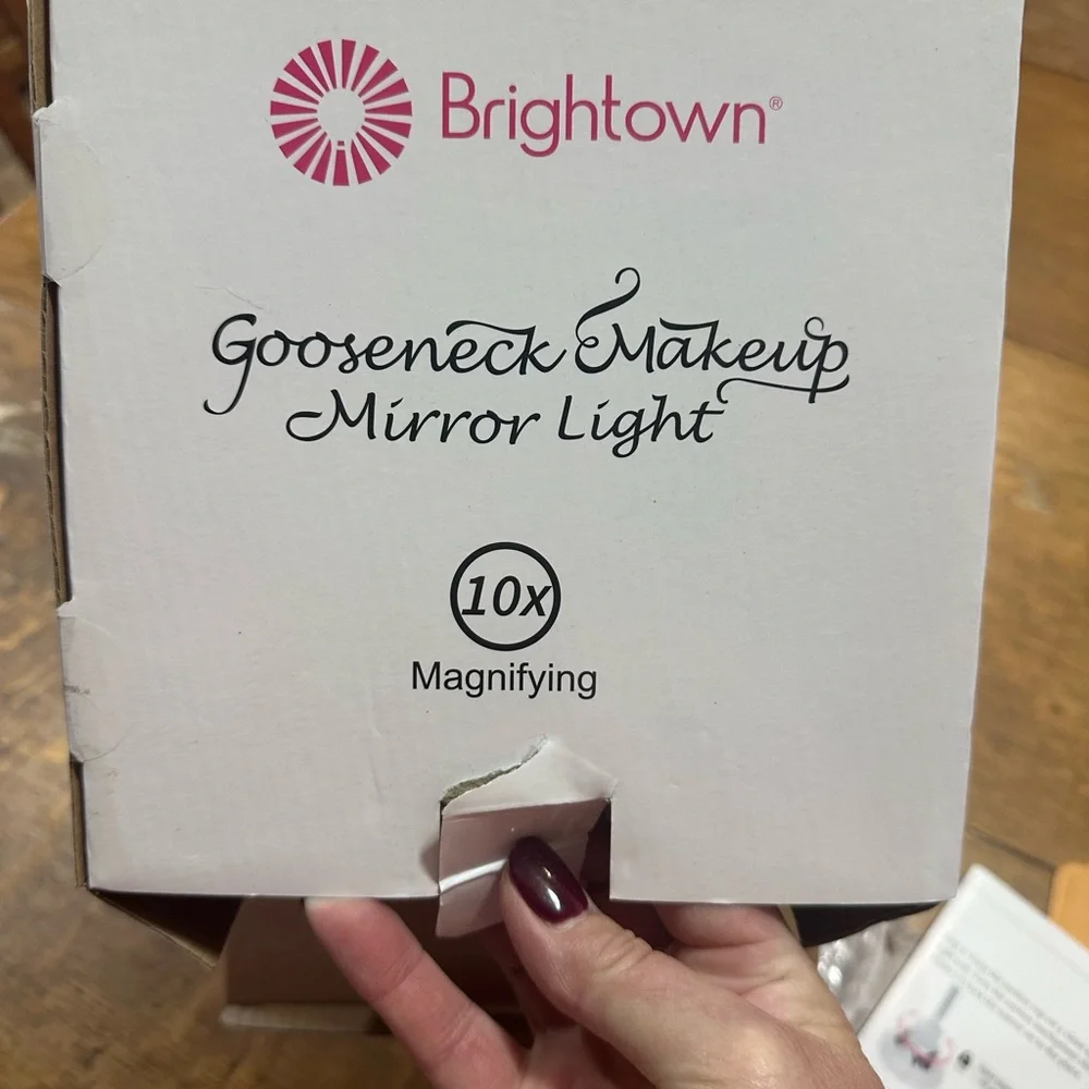 Brighton Gooseneck Makeup Mirror Light - Silver and Pink‎